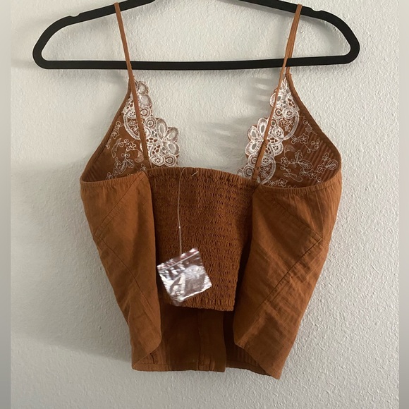 Free People Intimately Crop Top Embroidered Boho Size M - Picture 2 of 3